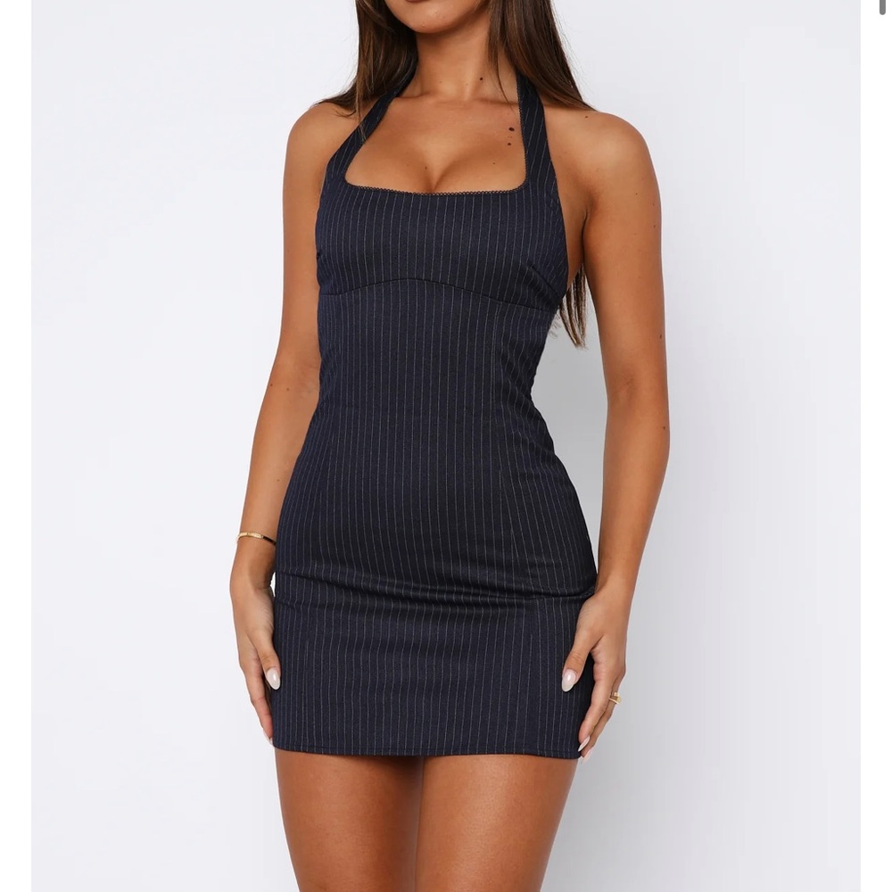 Whitefox boutique navy pinstripe mini dress